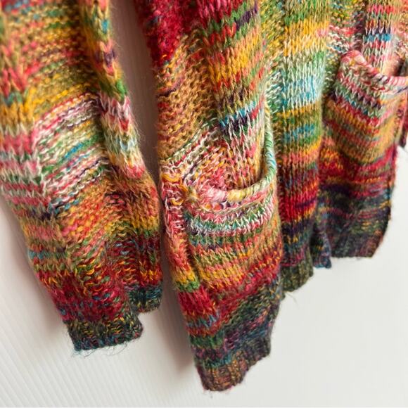 Vintage Y2K 00s Bobbie Brooks Space Dye Colorful Boho Knit Sweater Small - Picture 4 of 9